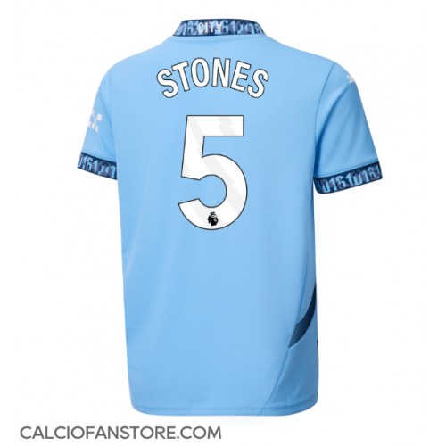 Maglia Calcio Manchester City John Stones #5 Prima Divisa 2024-25 Manica Corta